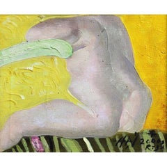 Torso on yellow. 2000, canvas, oil, 23x28 cm