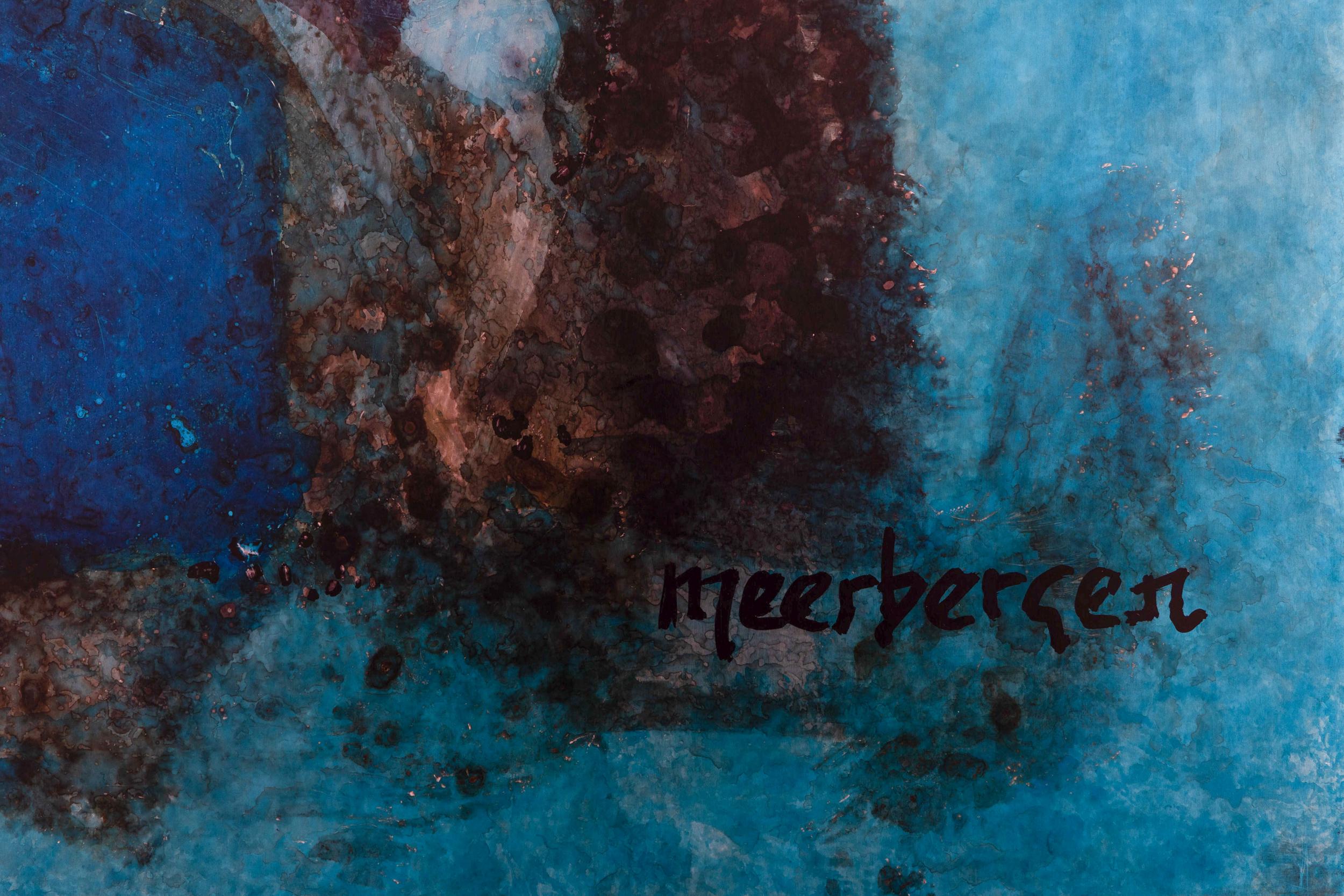 European Artwork by E. Hennekens, Organic painting on steel panel, Abstract Art, 1970's For Sale