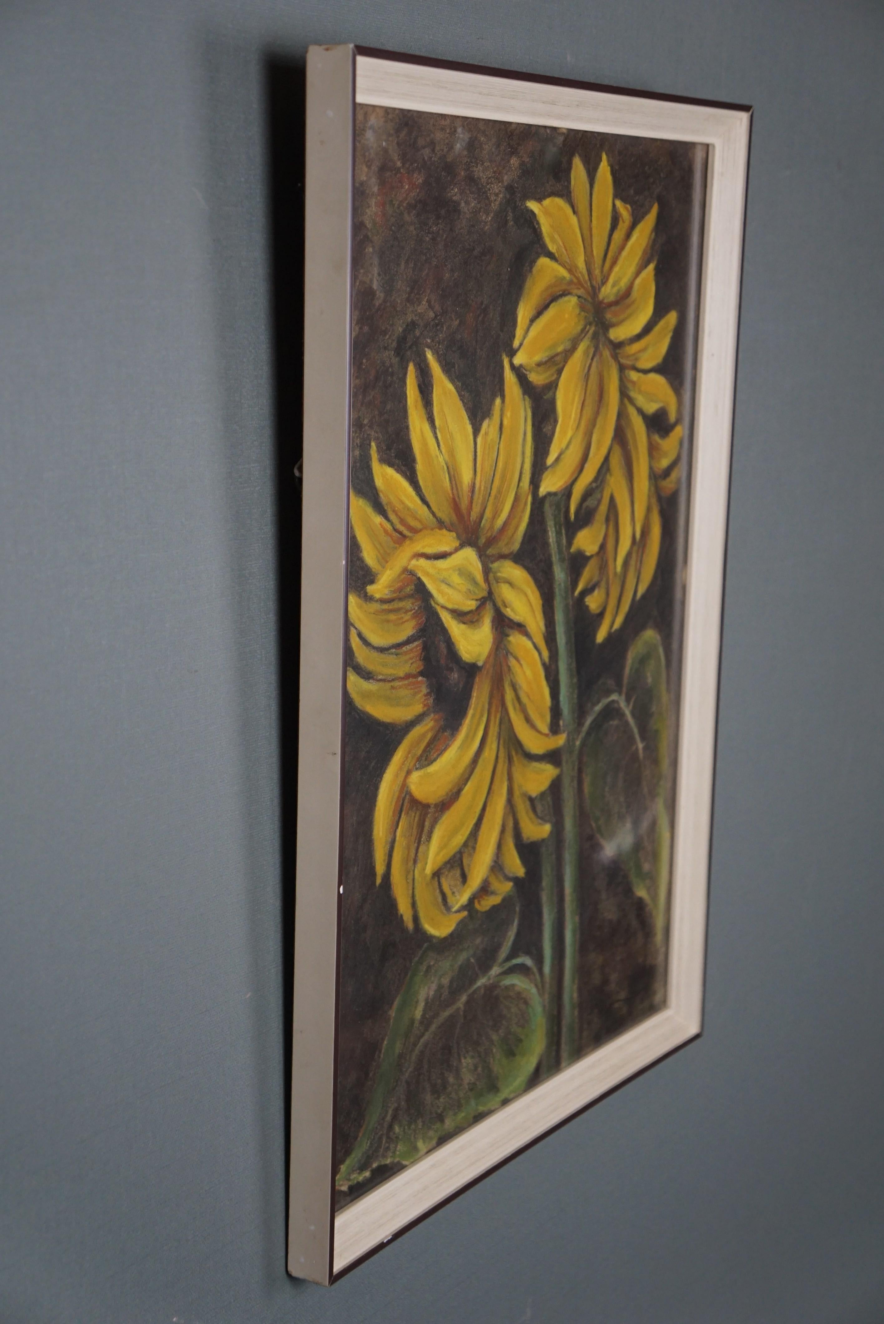 Kunstwerk Stillleben Sonnenblumen im Zustand „Gut“ im Angebot in Harderwijk, NL