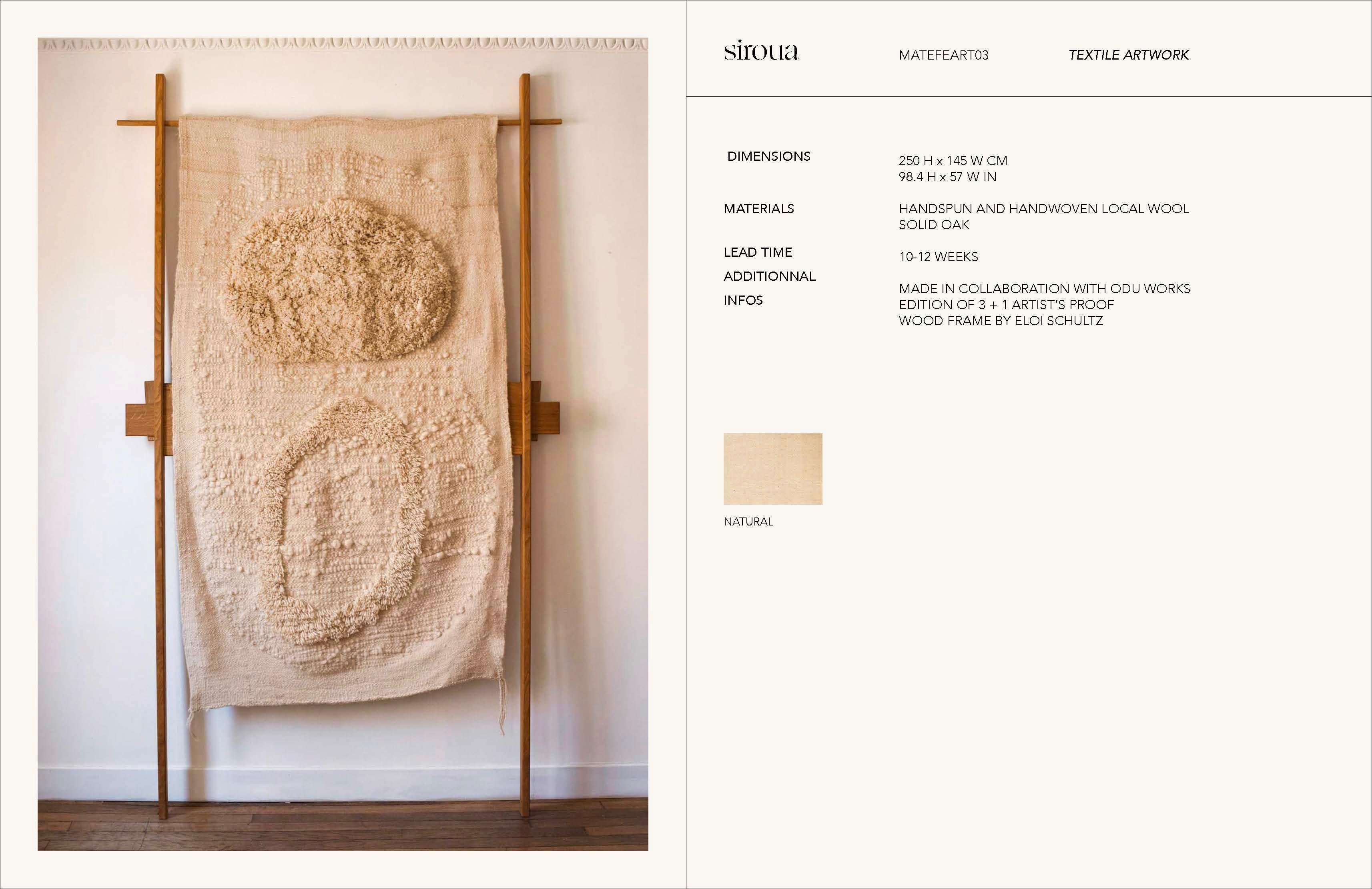 Kunstwerk-Wandteppich aus handgesponnener und handgewebter lokaler Wolle im Angebot 7
