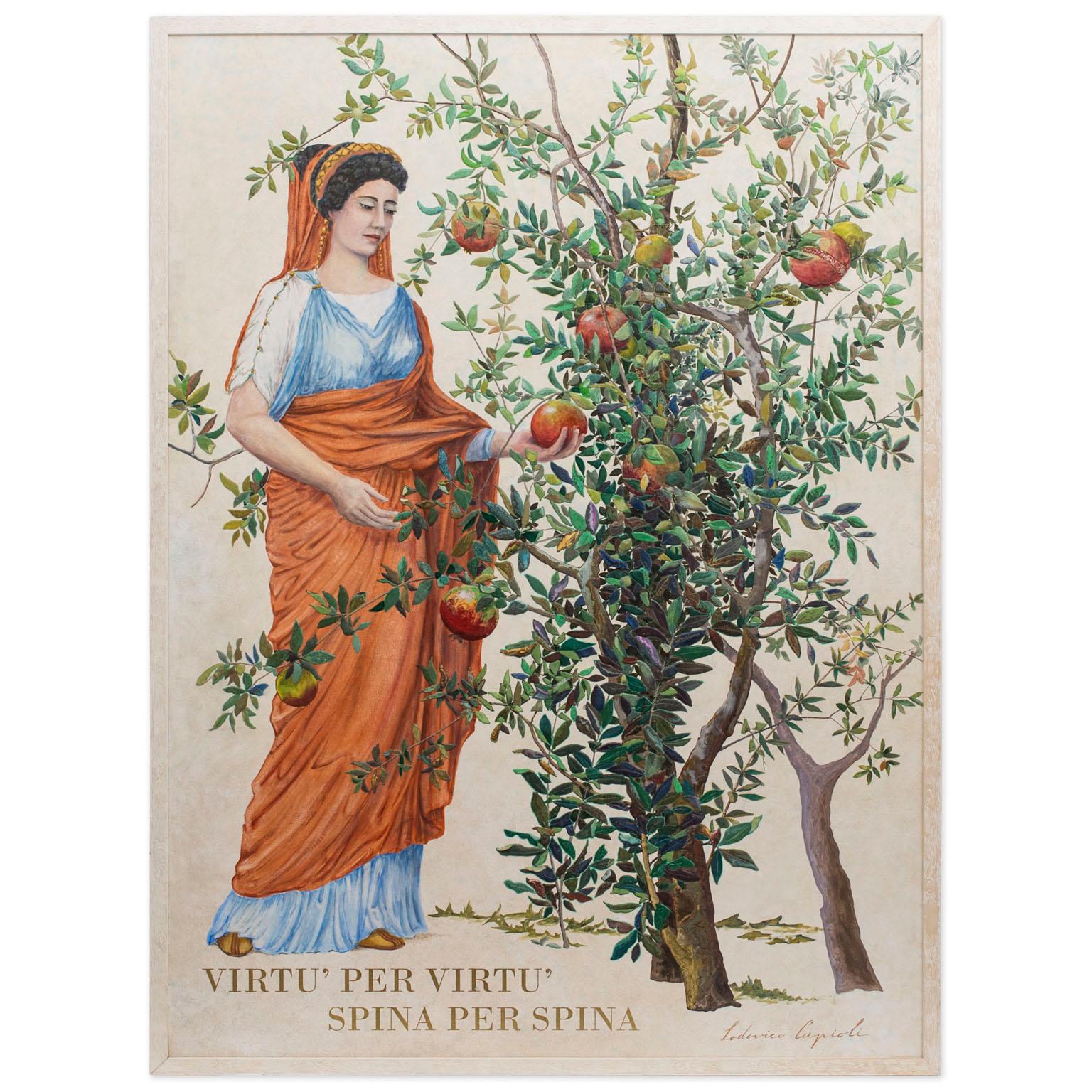 Panel Pintado Motivos Naturales en Relieve hecho a mano en Italia por Cupioli Escayola en venta