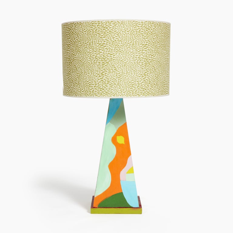 Hand-Painted Arty Lamp For Sale