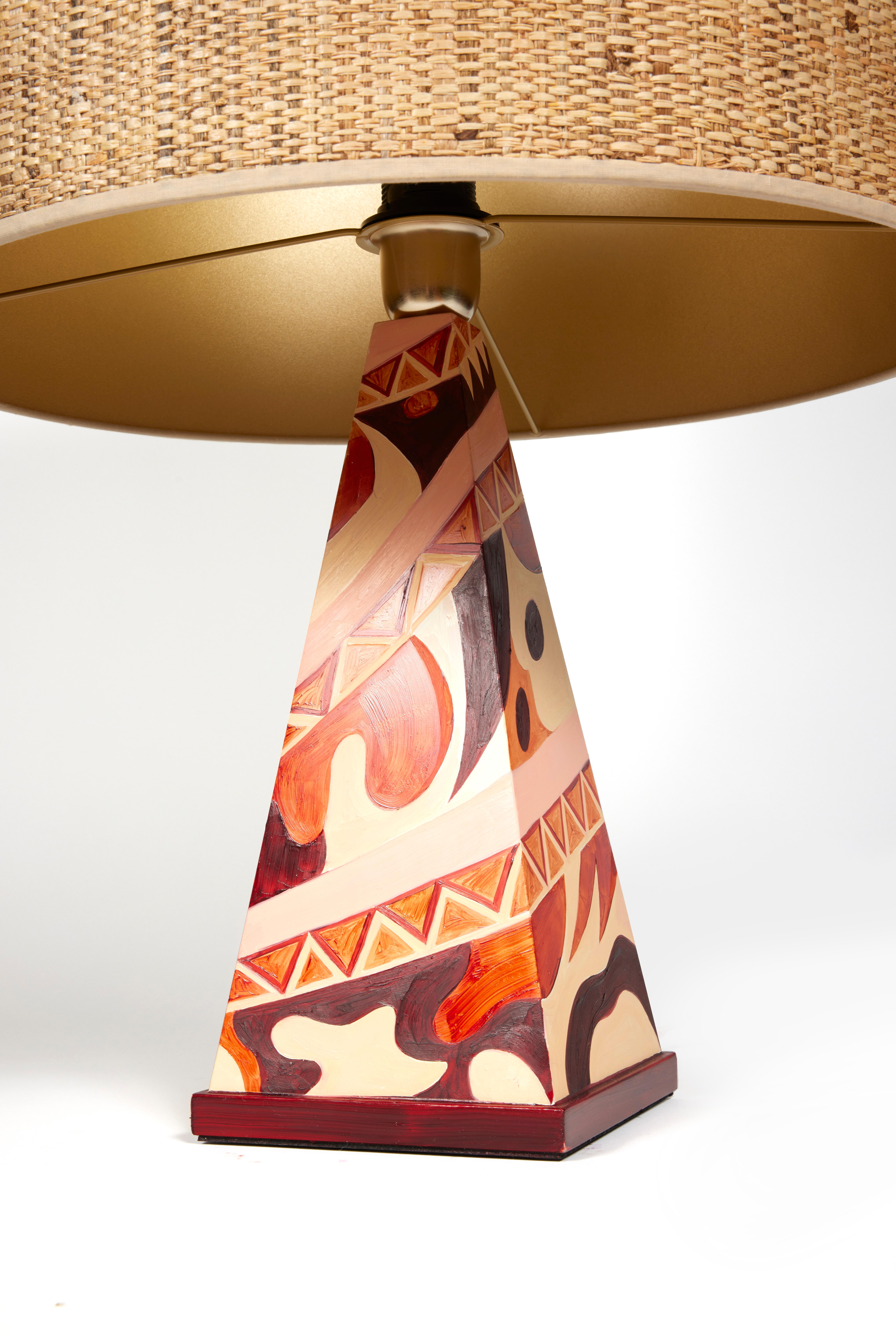 Beaux Arts Arty Table Lamp in Terracotta by Laura Gonzalez For Sale