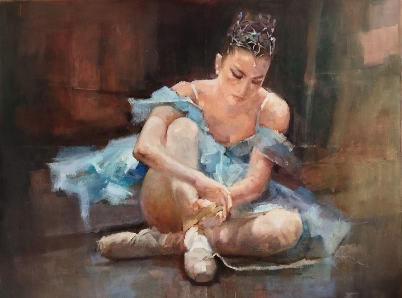 Figurative Painting de Artyom Abrahamyan - Bailarina, Arte figurativo, Pintura al óleo original, Único en su género