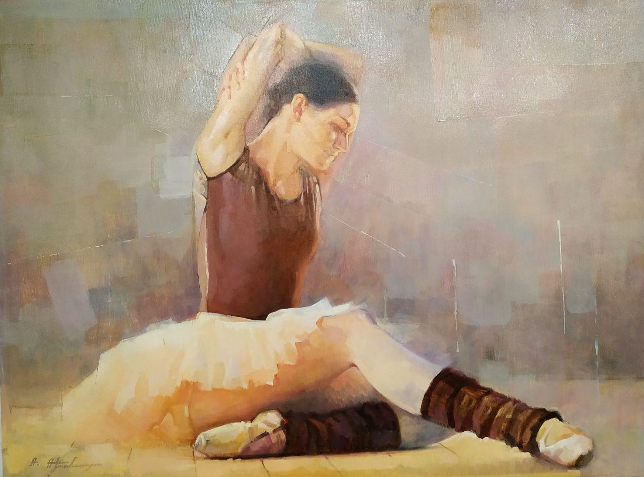 Artyom Abrahamyan Figurative Painting - Ballerina, Figurative, Original Figurative Oil Painting, One of a Kind