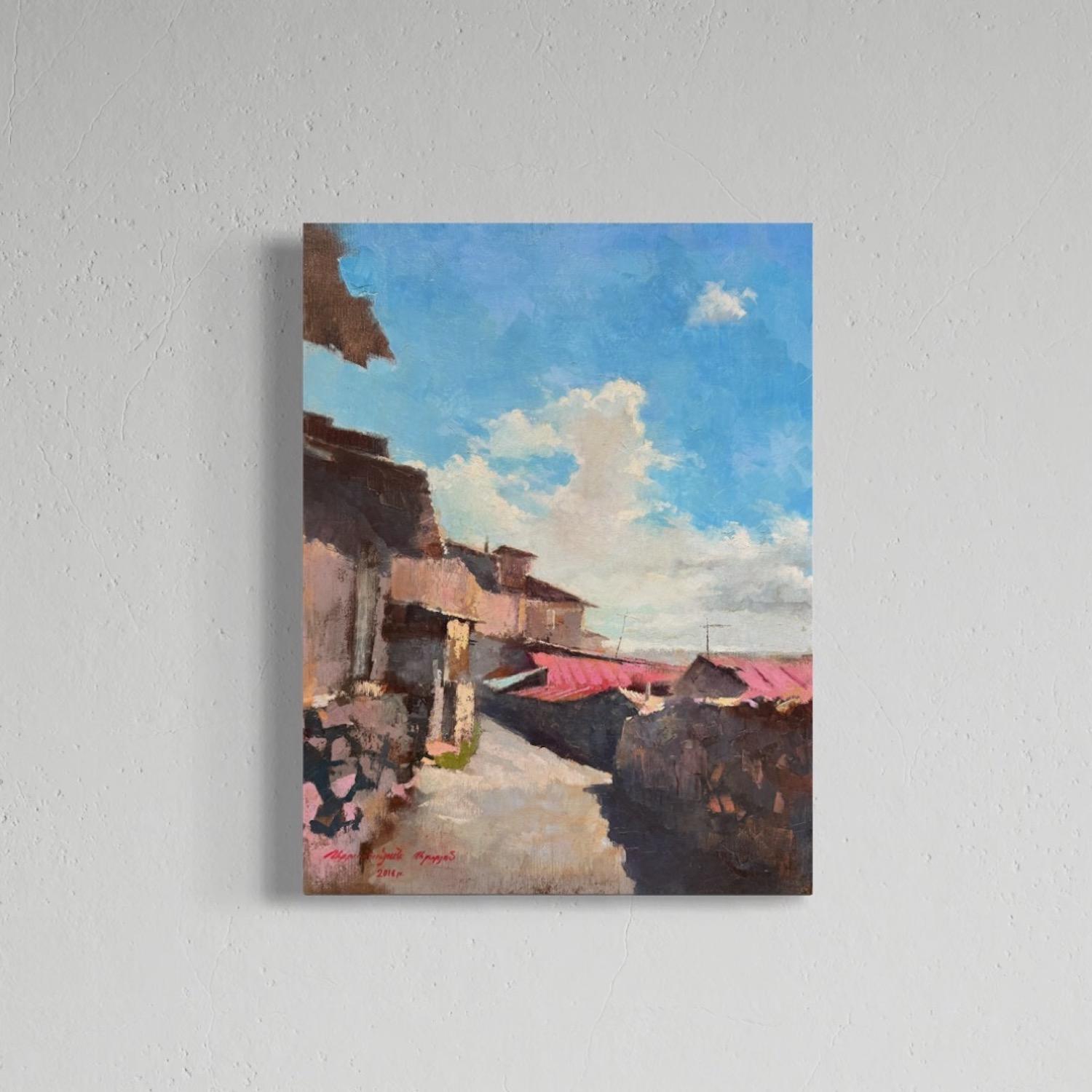 Province Landscape Impressionismus Original Ölgemälde, Unikat – Painting von Artyom Abrahamyan