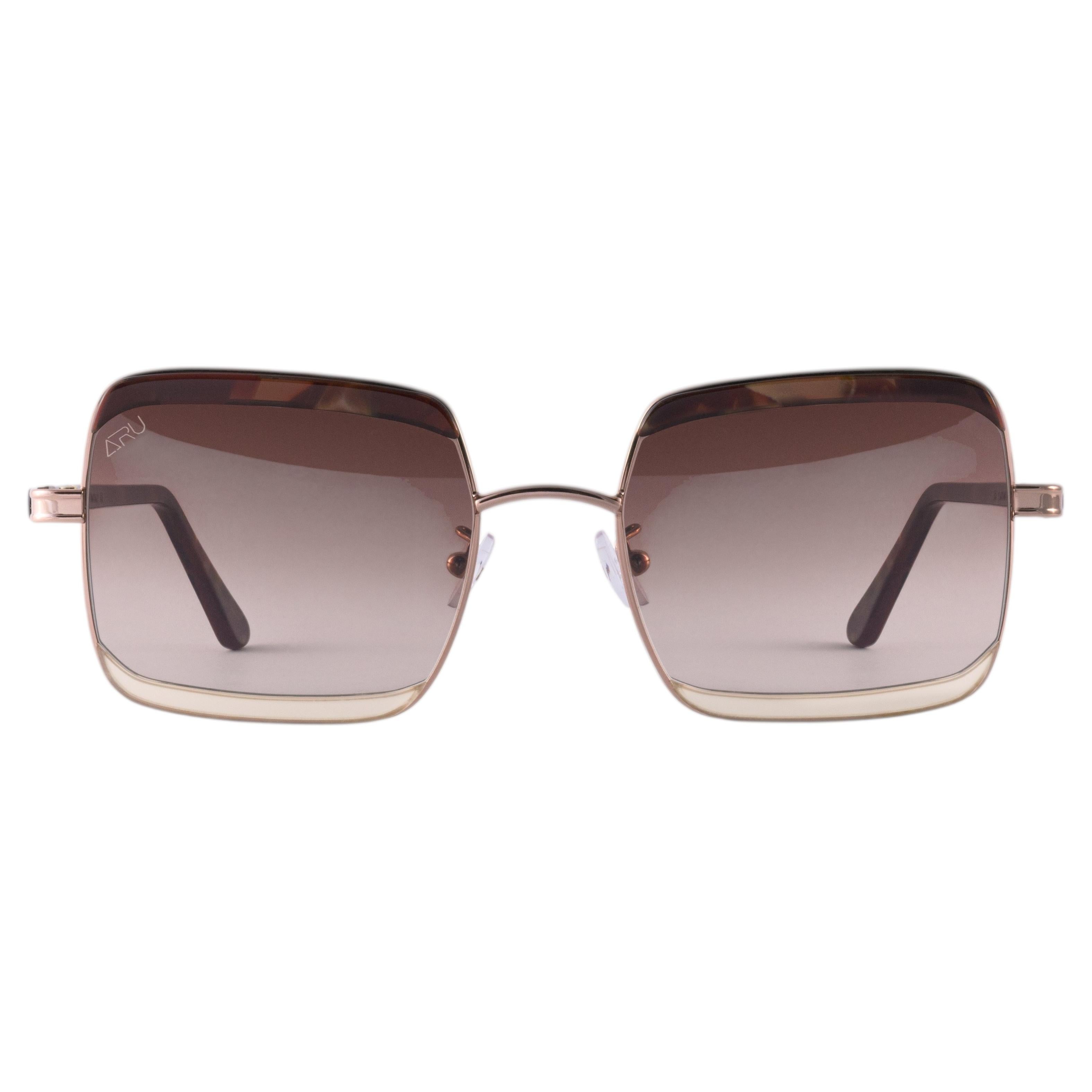 Lunettes de soleil Aru ton or rose blanc et tortoire NWOT en vente