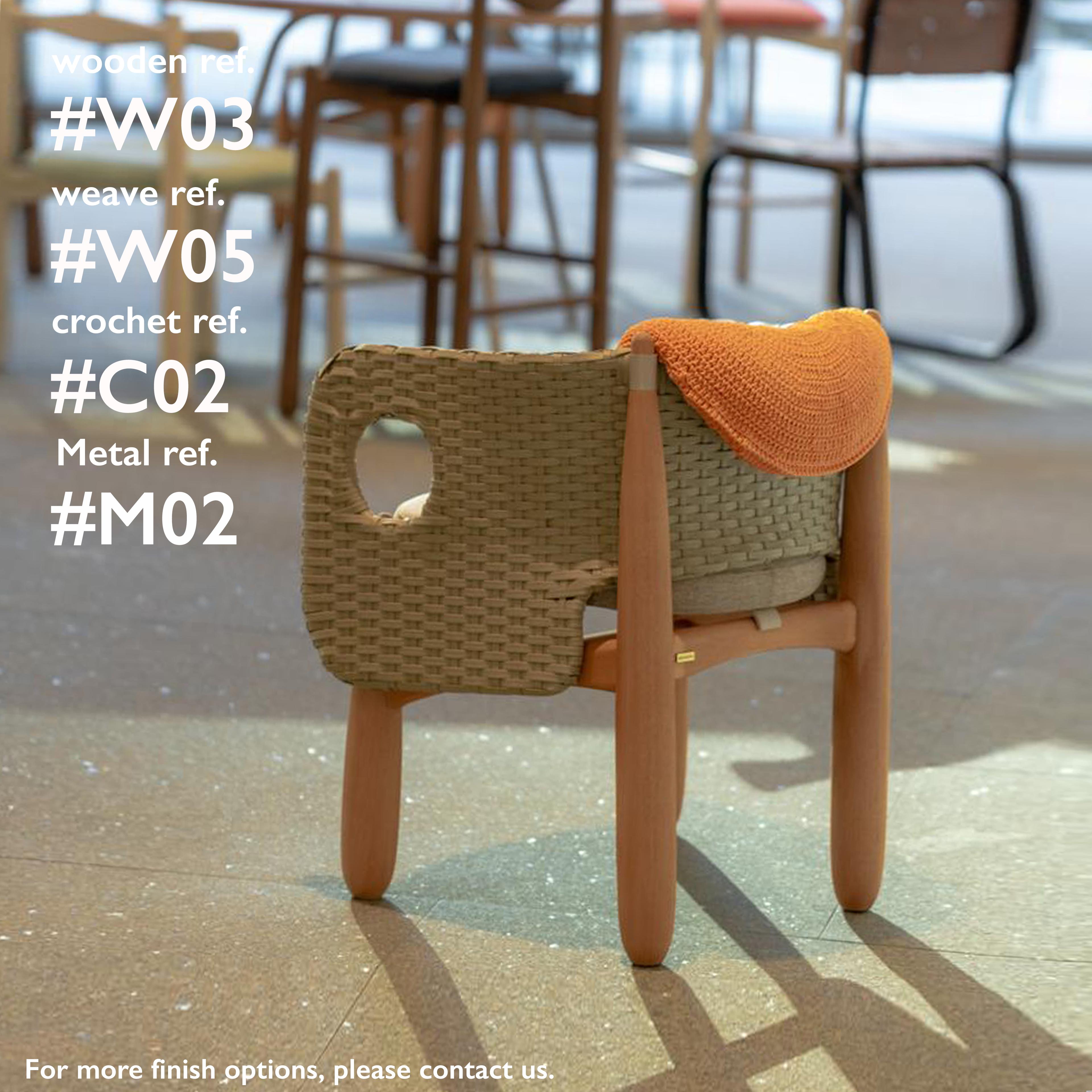 Brazilian Aruanã Armchair indoor in Solid Wood, Artisanal Techniques Sustainable. For Sale