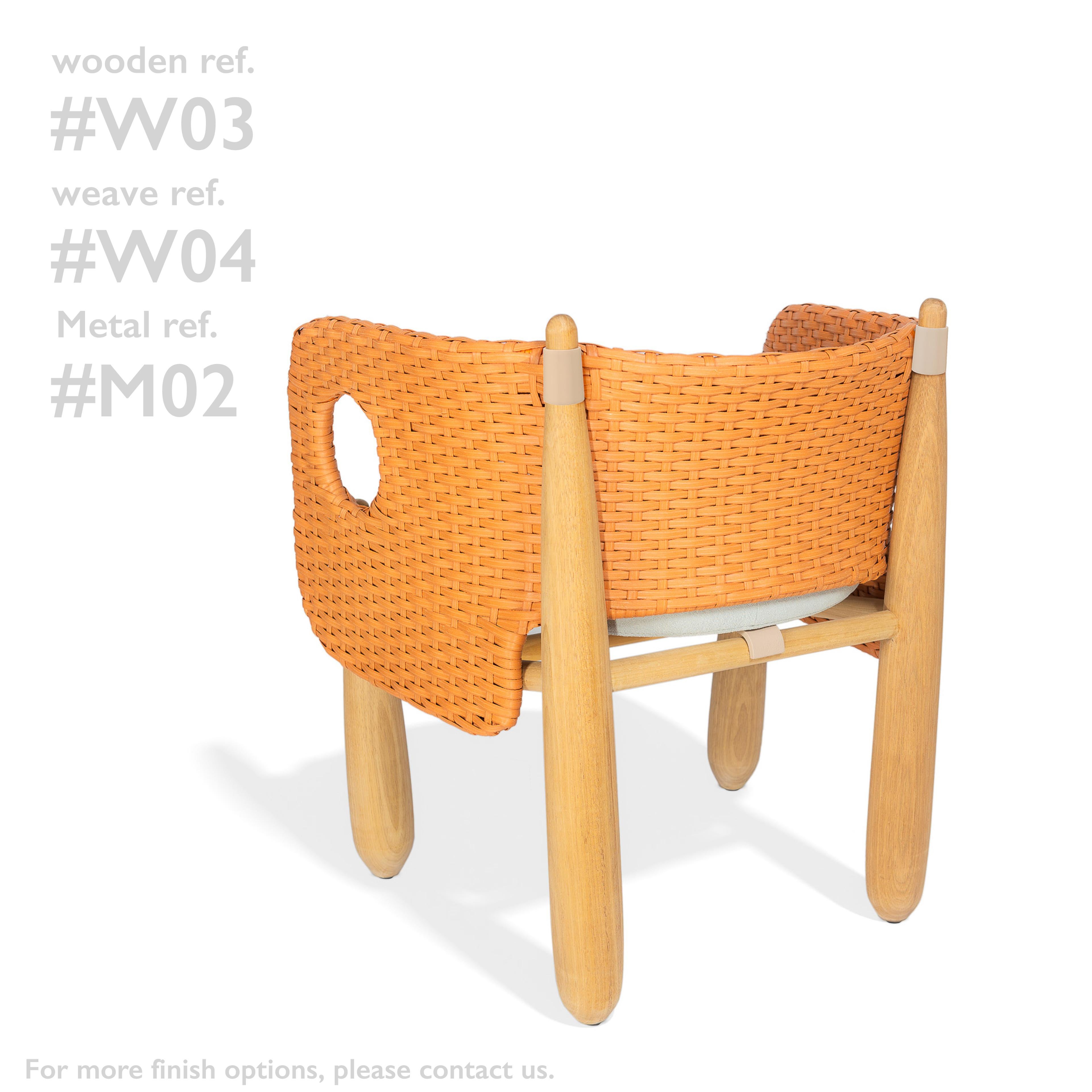 Aruanã Armchair indoor in Solid Wood, Artisanal Techniques Sustainable. For Sale 2