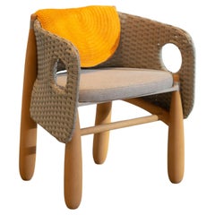 Aruanã Armchair indoor in Solid Wood, Artisanal Techniques Sustainable.