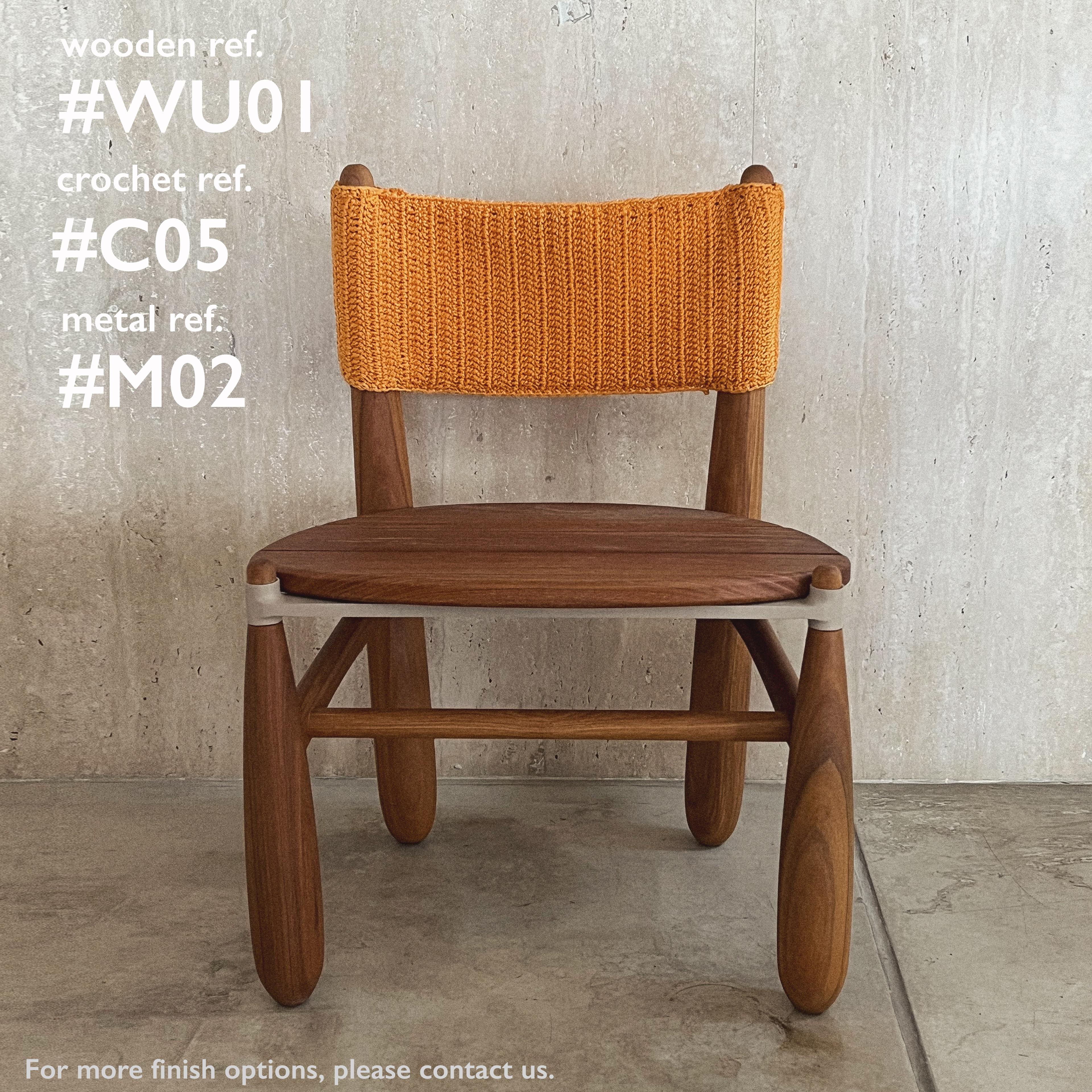 Contemporary Aruanã chair outdoor in Solid Wood, Artisanal Techniques Sustainable. For Sale