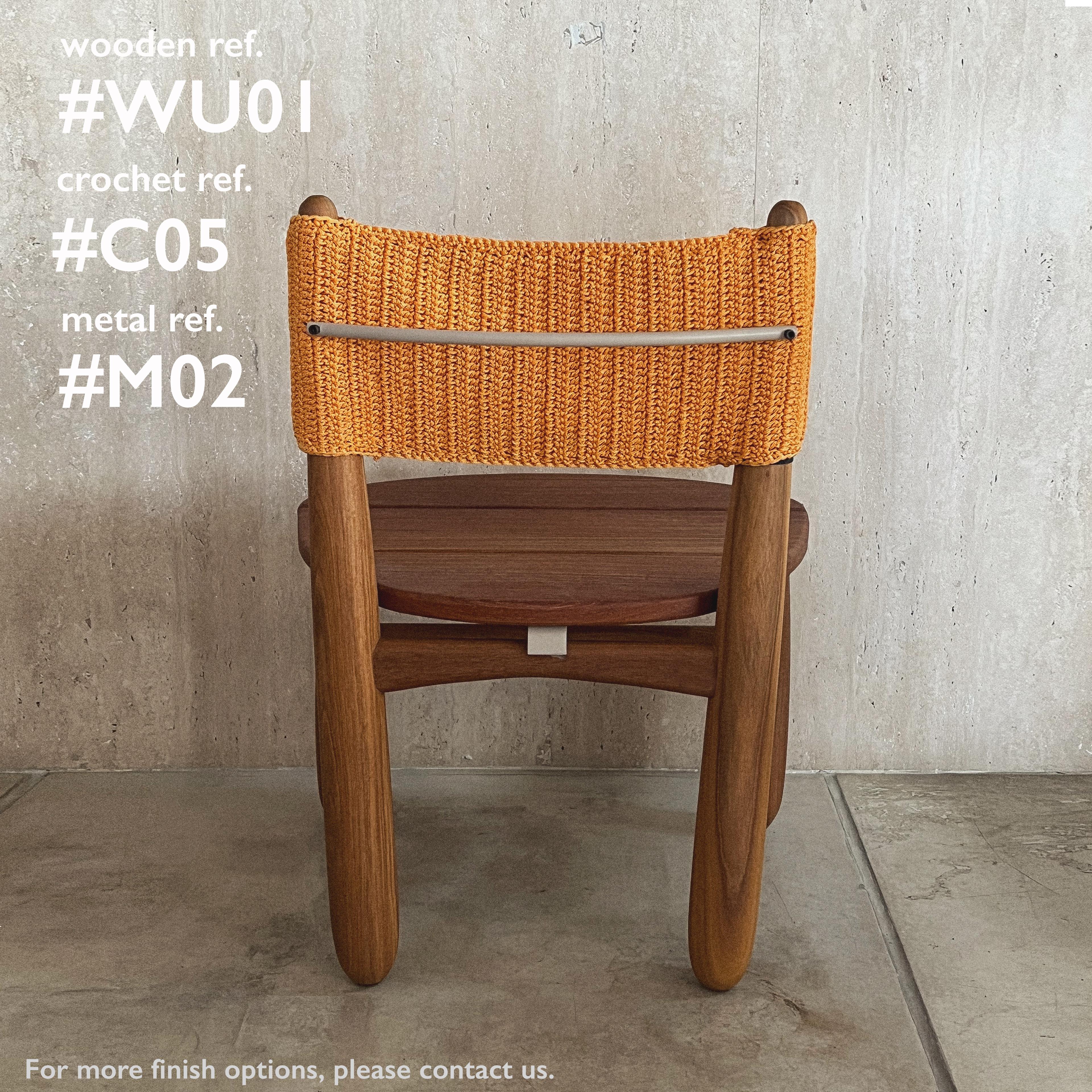 Aruanã chair outdoor in Solid Wood, Artisanal Techniques Sustainable. For Sale 1