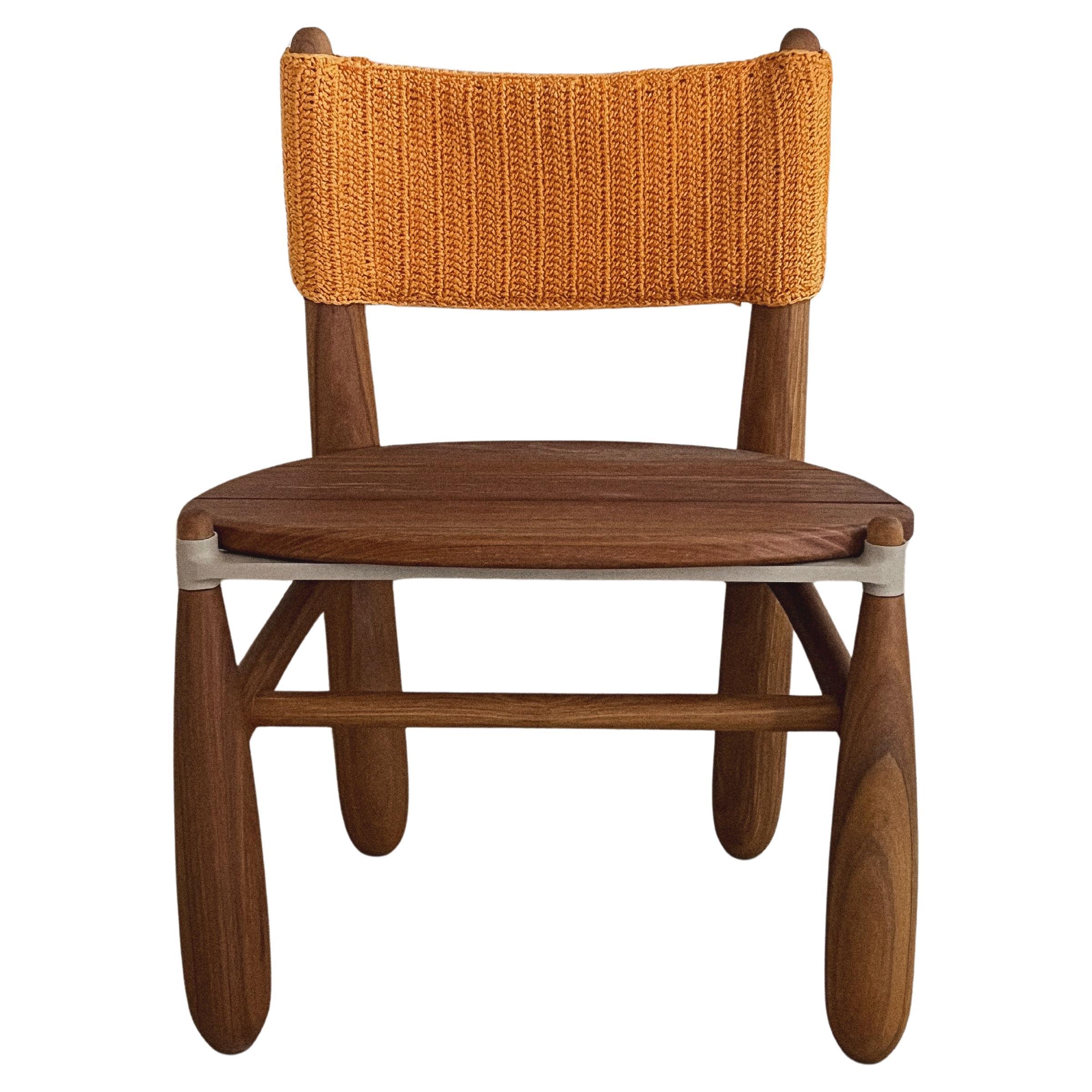 Aruanã chair outdoor in Solid Wood, Artisanal Techniques Sustainable.