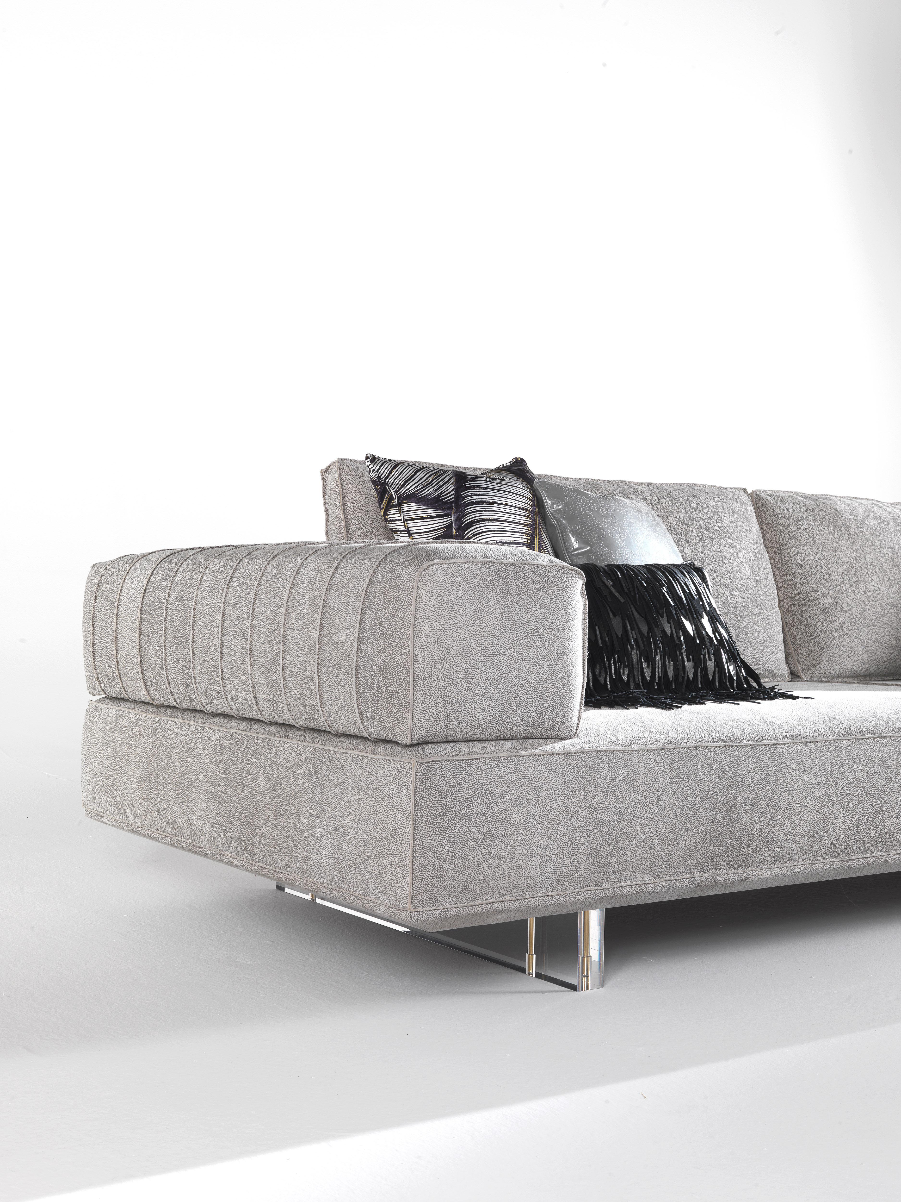 Roberto Cavalli Home Interiors Aruba 3-Sitzer Sofa aus Leder (Moderne) im Angebot