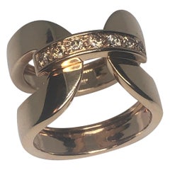 "Aruba" Mattioli Ring in 18 Karat Rose Gold with Brown Diamonds