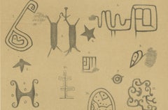 Aruba Petroglyph Symbols, Fontein Cave - Ethnographic Plate by Karl Martin, 1888