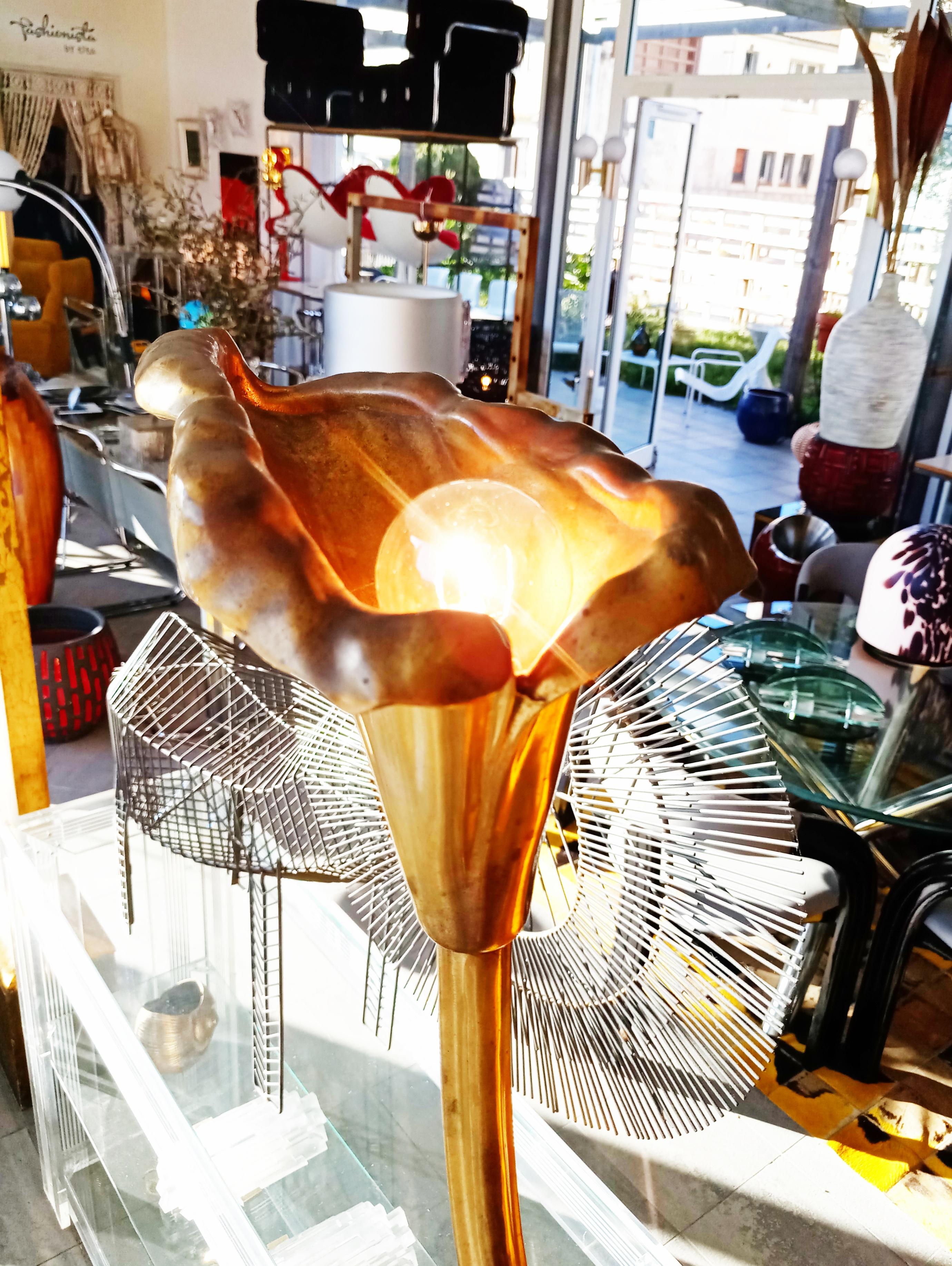 Arum Brass Floor Lamp by Relco Milano, Italy, 1970s In Good Condition For Sale In L'Escala, ES