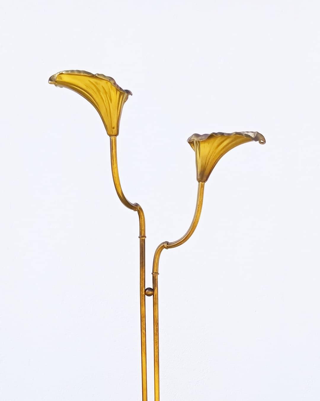 Arum Brass Floor Lamp by Relco Milano, Italy, 1970s For Sale 2