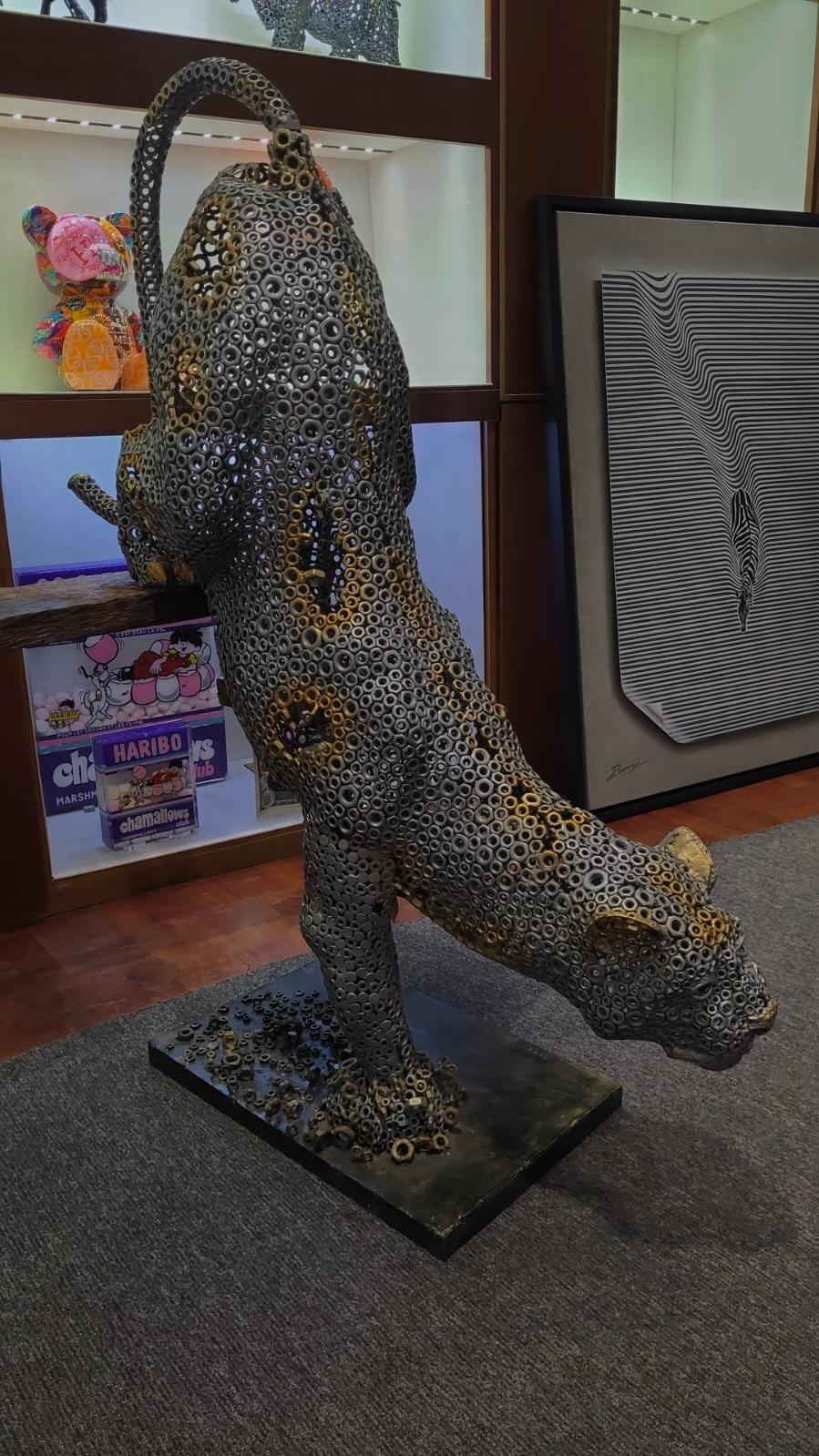 Leopard - Sculpture by Arun A