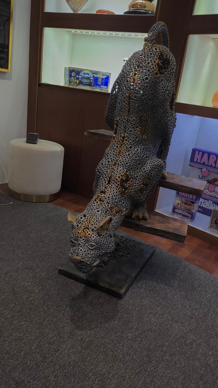Leopard - Contemporary Sculpture by Arun A