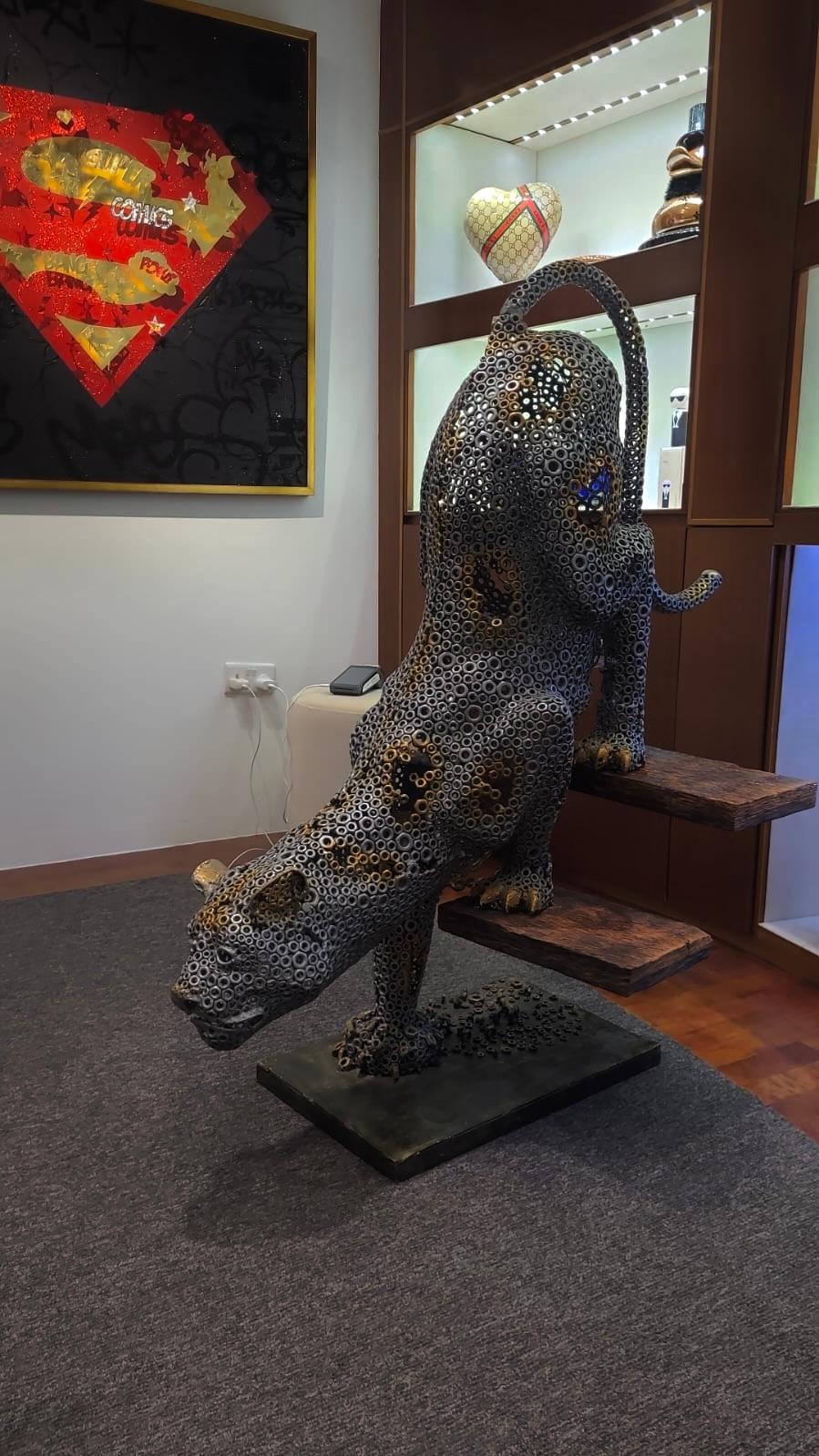 Arun A Figurative Sculpture - Leopard