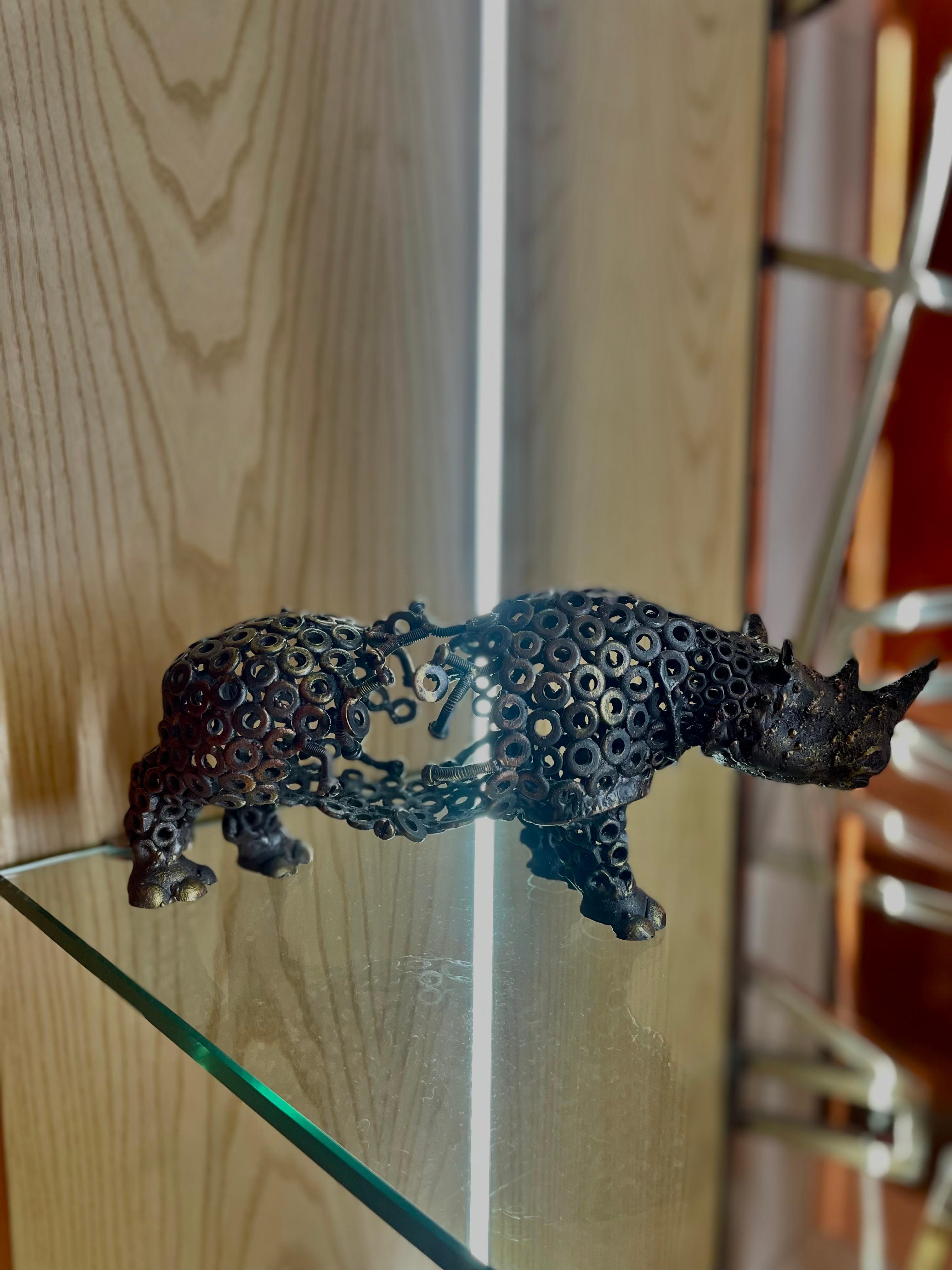 Rhino - Contemporary Sculpture by Arun A