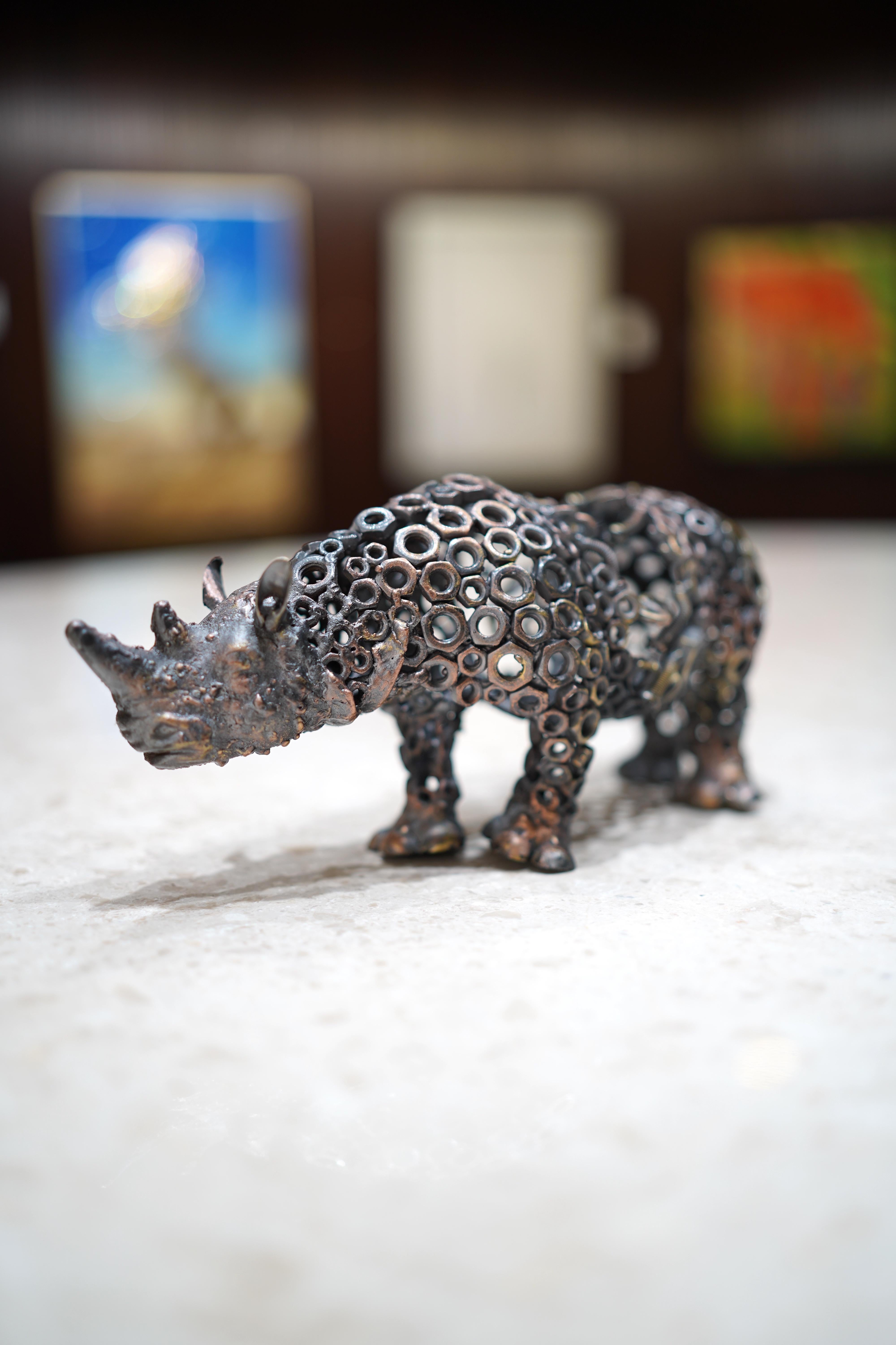 Arun A Figurative Sculpture - Rhino