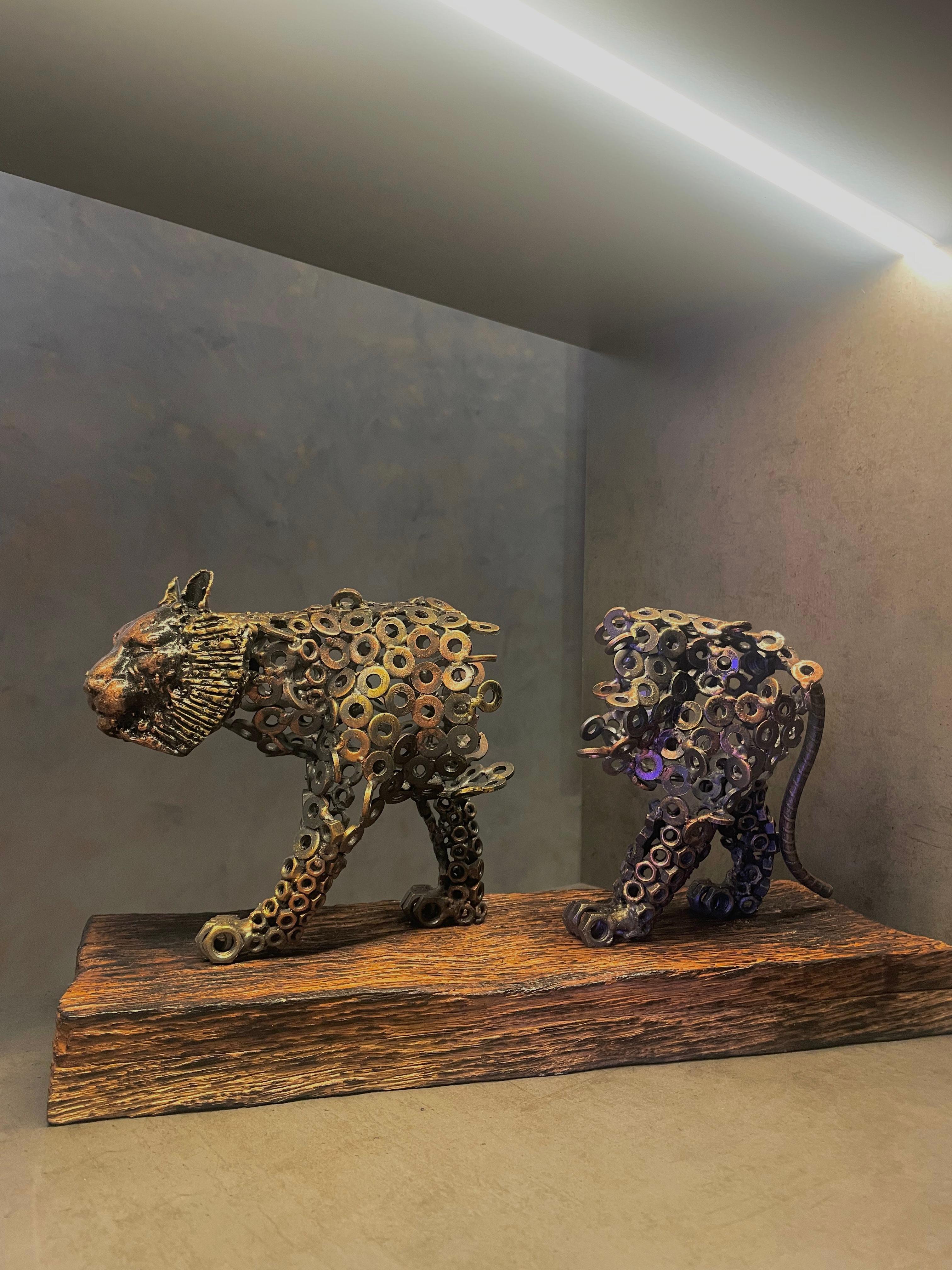 Arun A Figurative Sculpture - Split Panther