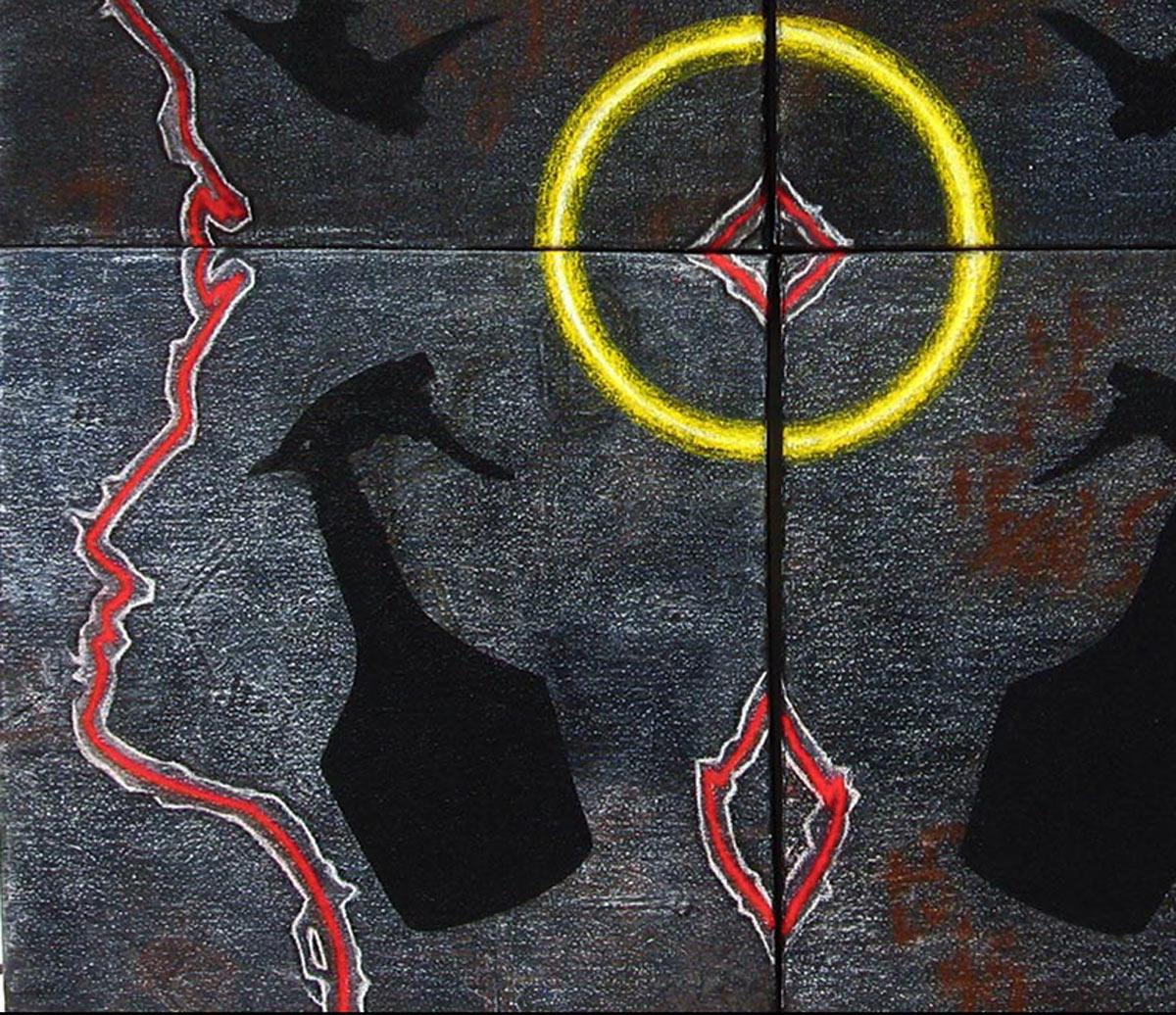Making the Circle-1, Pastel, Earth & Water color, Black, Yellow, Red 