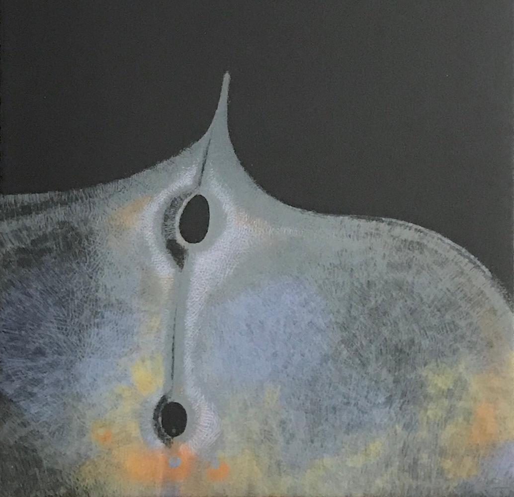 BIOMORPHIC ABSTRACT Signierte Lithographie Surrealistische Nature Form, Südasiatischer Künstler (Schwarz), Abstract Print, von Arun Bose