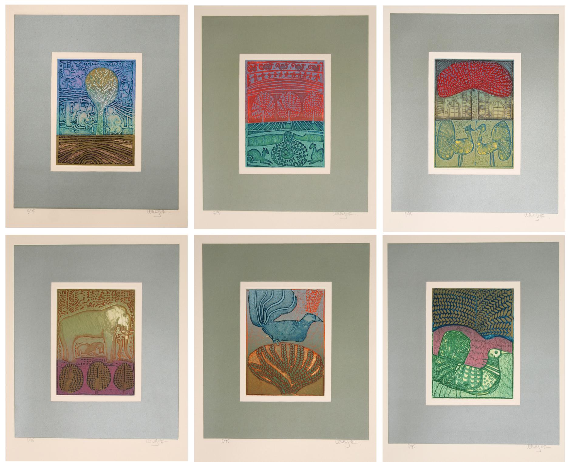 Songs of Veda Suite, Six Aquatint Etchings by Arun Bose