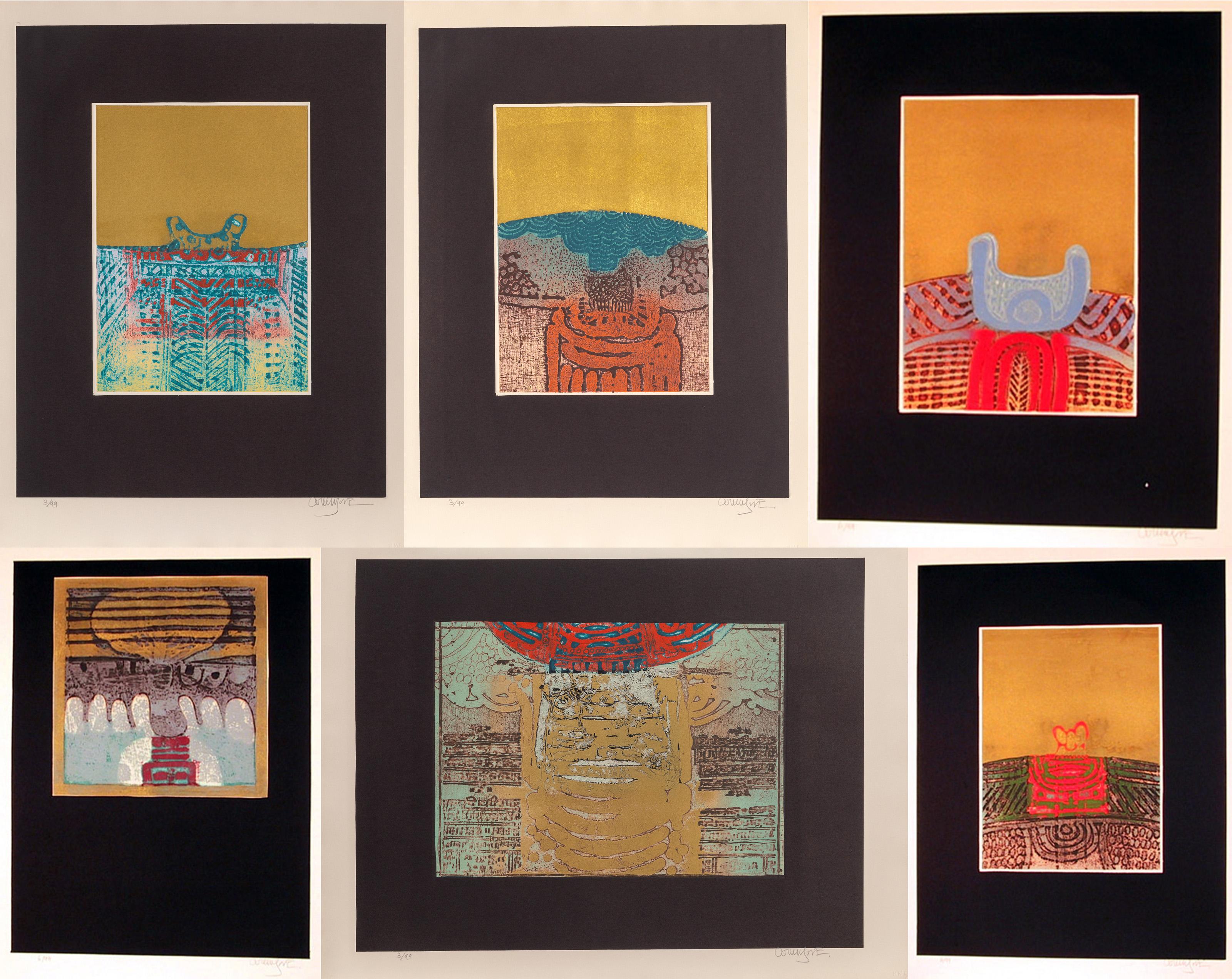 Arun Bose, Indiano (1934 - 2007) - Suite I, Anno:  1980 circa, Medio:  Sei acqueforti con acquatinta, ciascuna firmata e numerata a matita, edizione:  99, Taglia:  30  x 22 pollici (76,2  x 55,88 cm)

