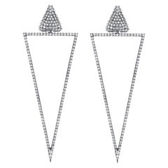 Arunashi Reverse Set Up and Down Triangle Earrings, 18 Karat Blackened Gold