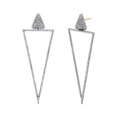 Arunashi Reverse Set Up and Down Triangle Earrings, 18 Karat Blackened Gold