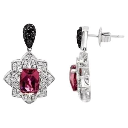 Arusha Exotics Earrings Featuring Passion Fruit Tourmaline Blackberry Diamonds For Sale
