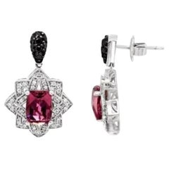 Arusha Exotics Earrings Featuring Passion Fruit Tourmaline Blackberry Diamonds