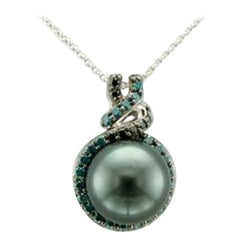 Arusha Exotics Pendant featuring Black Pearl Blueberry Diamonds