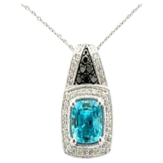 Pendentif exotique Arusha avec zircon bleu-vert et diamants en vente