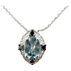 Arusha Exotics Pendant Featuring Sea Blue Aquamarine Blackberry Diamonds