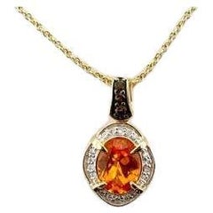 Arusha Exotics Pendant featuring Spessartite, Chocolate Quartz Vanilla Diamonds