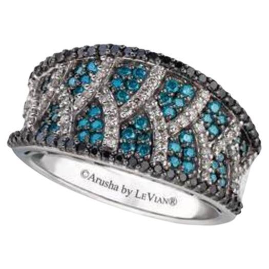 Arusha Exotics Ring Featuring Blueberry Diamonds, Vanilla Diamonds For Sale