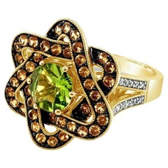 Arusha Exotische Ring Peridot Spessartit Vanilla Diamanten 14K Honiggold