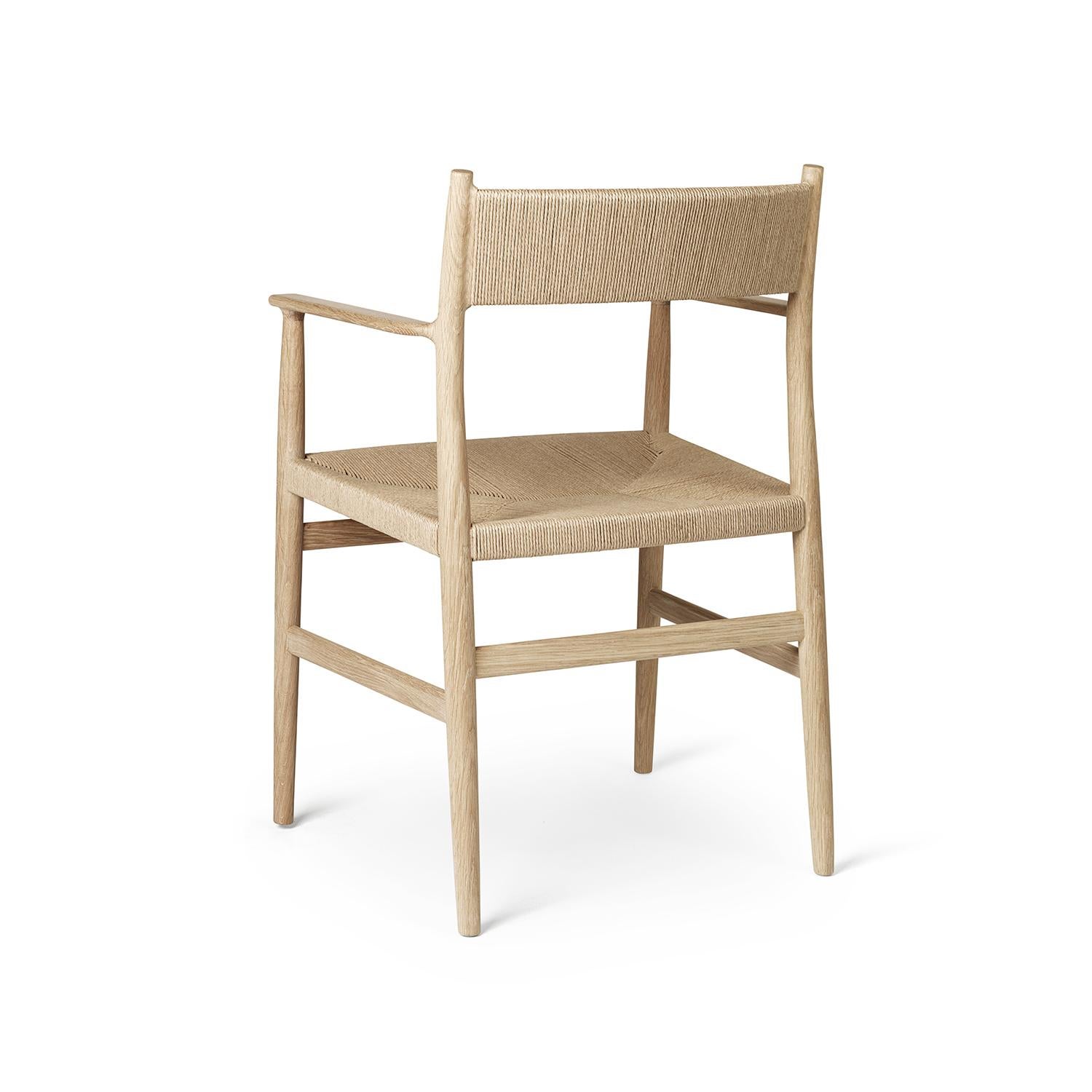 Made in Denmark, the ARV chair is classic yet contemporary in aesthetic, with a timeless quality. It draws on iconic traditional Danish design yet has the spirit of a new generation. ARV Chair is crafted from solid white oak and features a