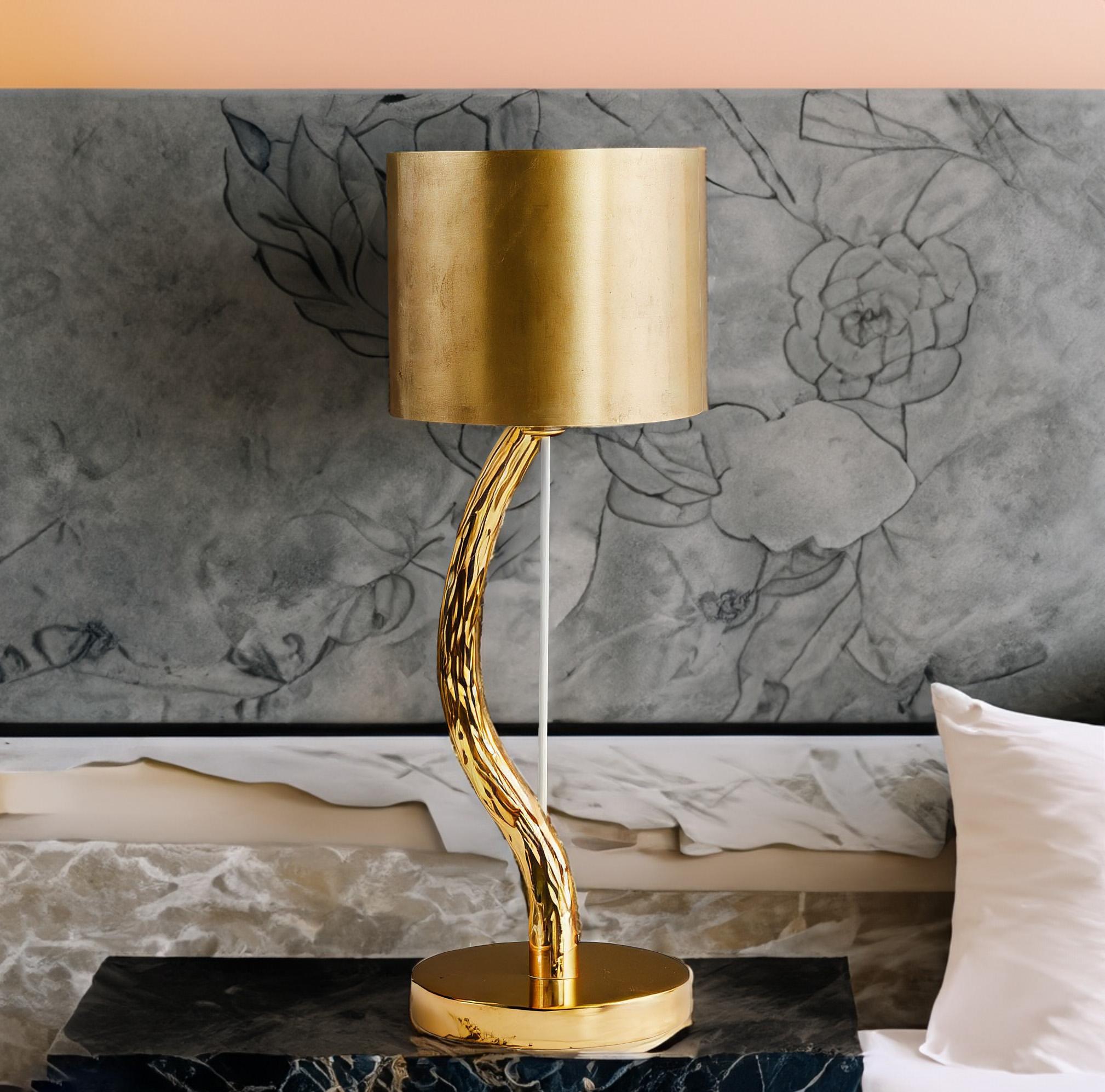 Art Deco Arva Golden brass Lamp For Sale