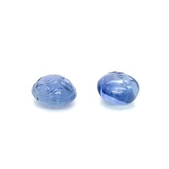 Carved Oval and Heart-Shaped Sapphire Cabochons Cts 14.93