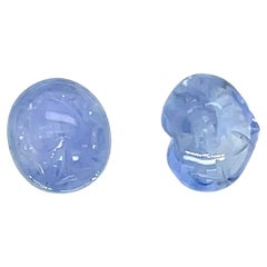 Carved Oval and Heart-Shaped Sapphire Cabochons Cts 14.93