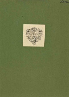  Ex Libris -  Berghman - Woodcut by Arvid Berghman- 1950s