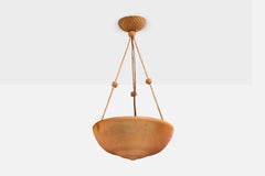 Arvid Böhlmarks Lampfabrik Attribution, Pendelleuchte, Glas, Seil, Schweden, 1930