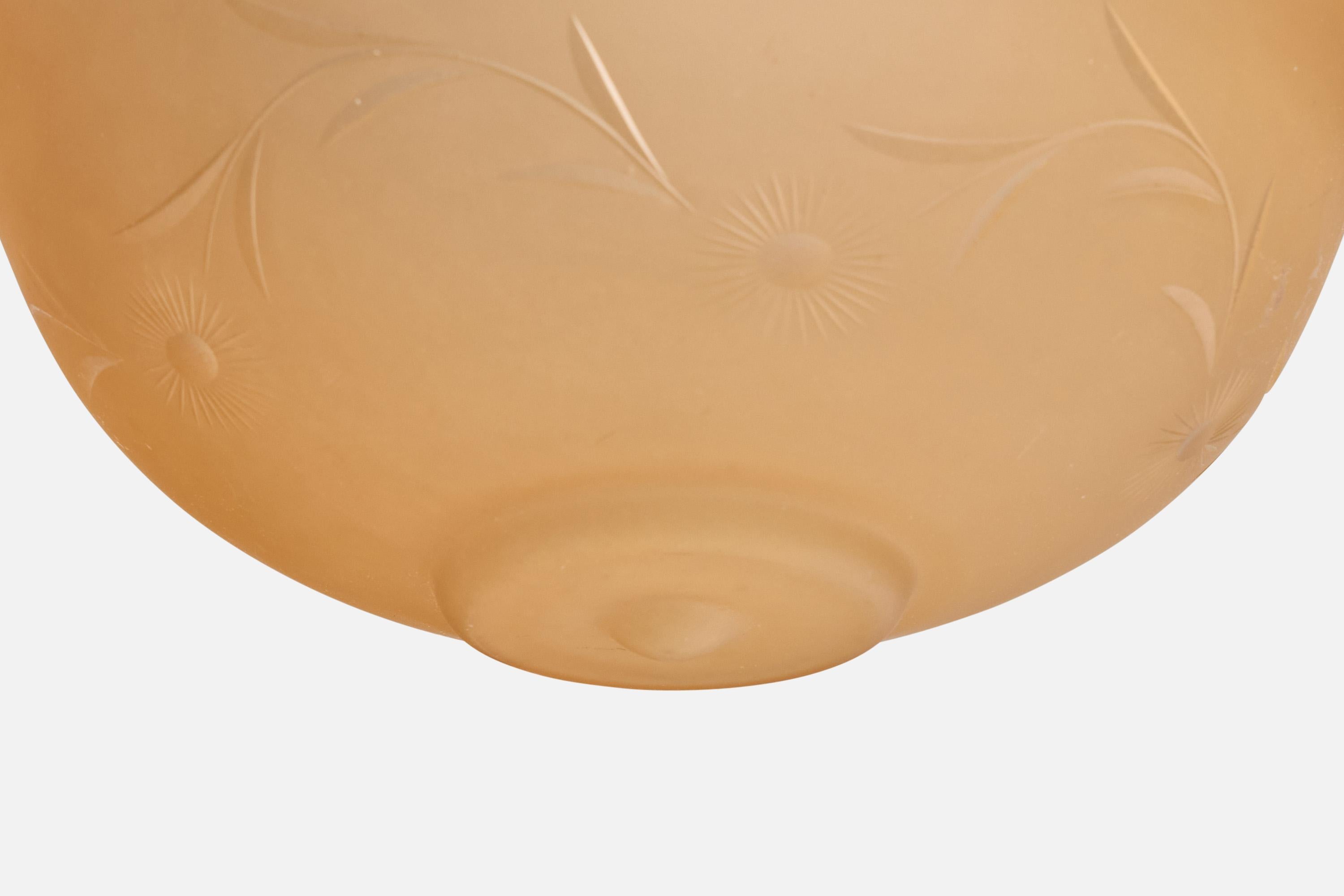 Atribución de Arvid Böhlmarks Lampfabrik, Lámpara colgante, Cristal, Cuerda, Suecia, 1930 mediados del siglo XX en venta