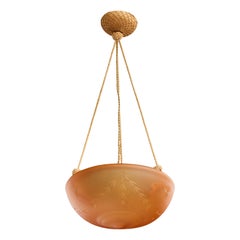 Arvid Böhlmarks Lampfabrik Attribution, Pendant Light, Glass, Rope, Sweden, 1930